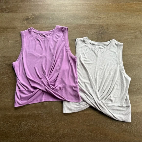 ✝️ All in Motion | Bundle • Twist-Front Tank Tops • Lavender & Heather Grey - Picture 2 of 11
